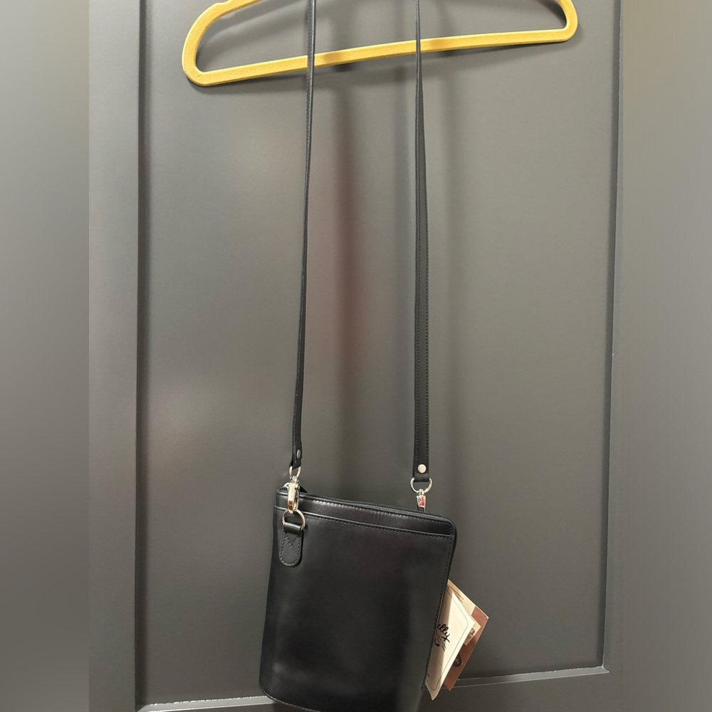 Scully Black Leather Crossbody Purse